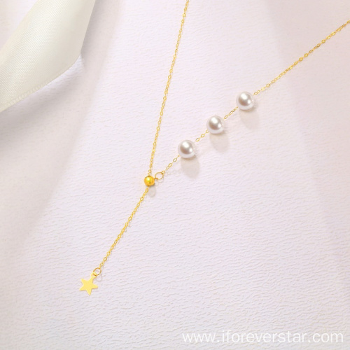 18k real gold jewelry star gold Necklace